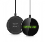 10W fast charging light up logo wireless charger